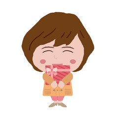 プレゼントを貰う女性