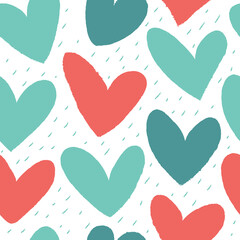 Seamless texture with funny hearts.