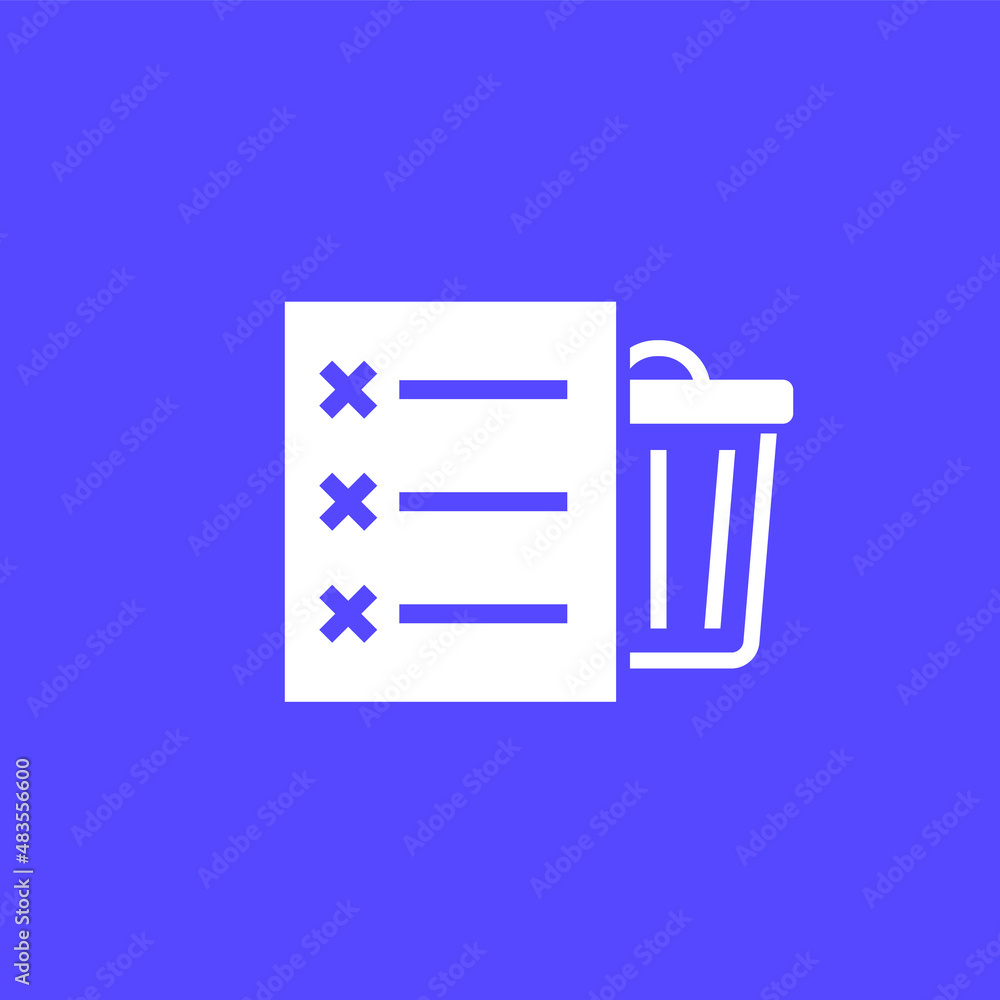 Poster files to delete icon, vector