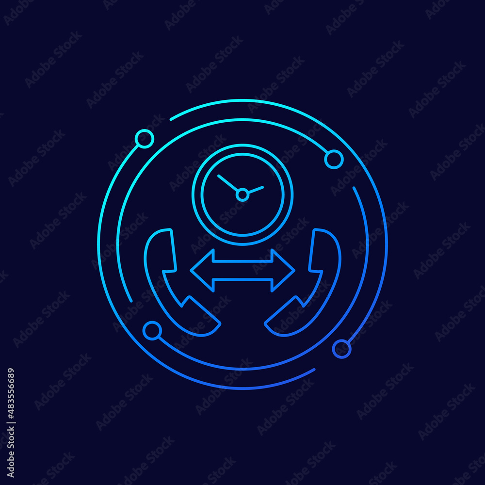 Wall mural phone call duration, time line vector icon