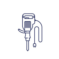 jackhammer line icon, electric power tool