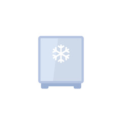 mini fridge icon, small freezer in flat design