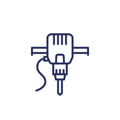 jackhammer line icon, power tool