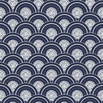 Japanese batick Indigo seanless pattern vector EPS10,Design for fashion , fabric, textile, wallpaper, cover, web , wrapping and all prints