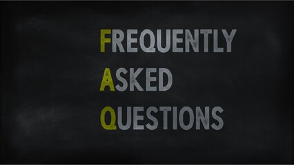 FREQUENTLY ASKED QUESTION (FAQ) on chalk board