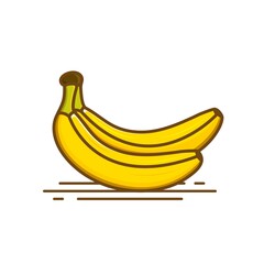 Set of two banana vector icon illustration 