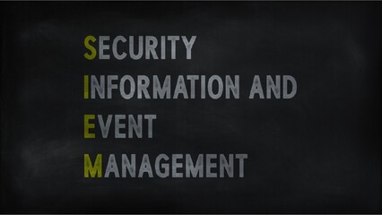  SECURITY INFORMATION AND EVENT (SIEM) on chalk board