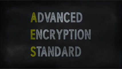 ADVANCED ENCRYPTION STANDARD (AES) on chalk board