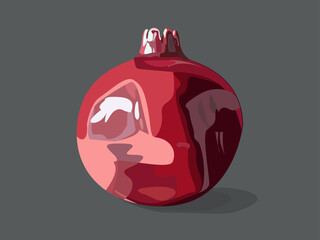 Ripe and juicy whole red pomegranate fruit.