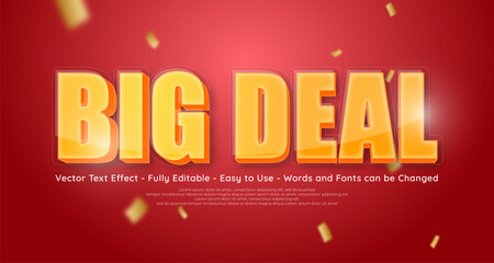 Big deal on yellow bold 3d editable text effect