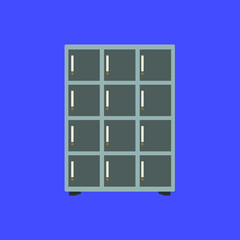 Lockers Cartoon Flat Vector Illustration