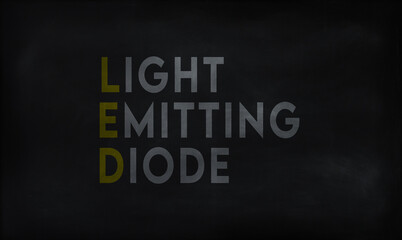 LIGHT EMITTING DIODE (LED) on chalk board