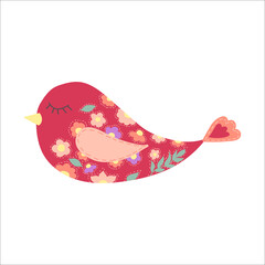 Hand-drawn style illustration of a spring bird