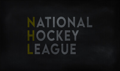NATIONAL HOCKEY LEAGUE (NHL) on chalk board