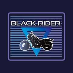 black rider motorcycle logo great silhouette or fast motorcycle vector illustration