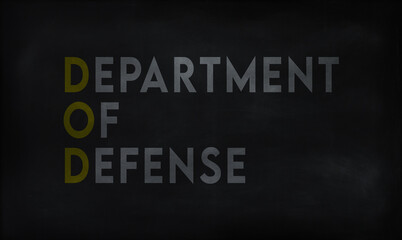 DEPARTMENT OF DEFENSE (DOD) on chalk board 