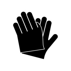 Work gloves icon line art isolated on white background. Vector illustration.