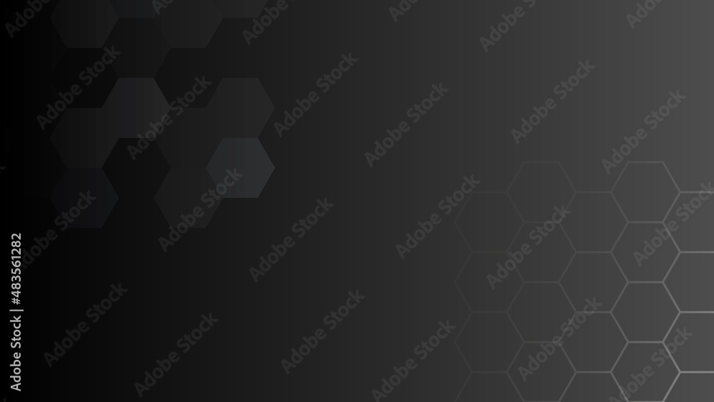 Poster seamless hexagonal abstract gradient dark background shape. vector stock illustration.