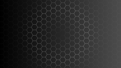 Seamless hexagonal abstract gradient dark background shape. Vector stock illustration.