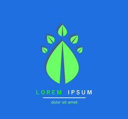 5 Leaves Logo | Blue Background | 6 Leaves Logo | Leaf Logo | Nature Logo Template | Leaf Logo Template | Logo Template | Minimalistic concept of Logo Template