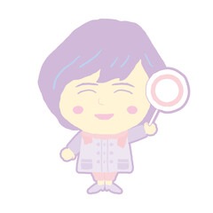 若い 女性 丸札