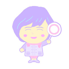 若い 女性 丸札