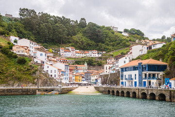 Fototapeta na wymiar panoramic view of cudillero fishing town, Spain