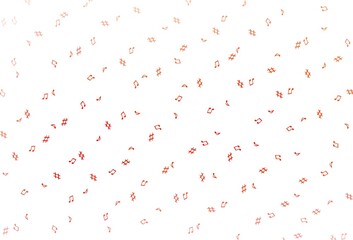 Light Red vector background with music symbols.