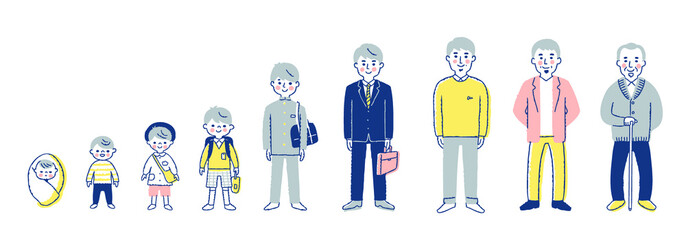 男性の一生　全身