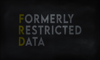 FORMERLLY RESTRICTED DATA (FRD) on chalk board 