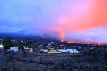 evening view to the Cumbre Vieja volcano in La Palma, Canary Islands, Spain