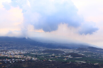 view to the Cumbre Vieja volcano in La Palma, Canary Islands, Spain
