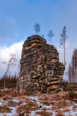 Feuersteinklippe Nationalpark Harz im Winter
