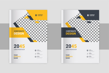 Yellow corporate identity cover business vector design, Flyer brochure advertising abstract background, Leaflet Modern poster magazine layout template, Annual report for presentation. 