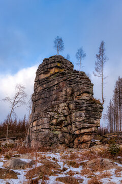 Feuersteinklippe Nationalpark Harz im Winter