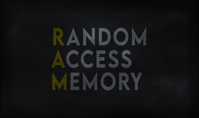 RANDOM ACCESS MEMORY (RAM) on chalk board 