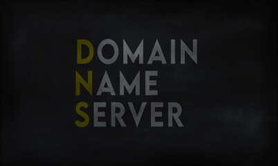 DOMAIN NAME SERVER (DNS) on chalk board 