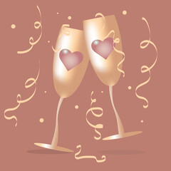 valentine card with heart, wedding