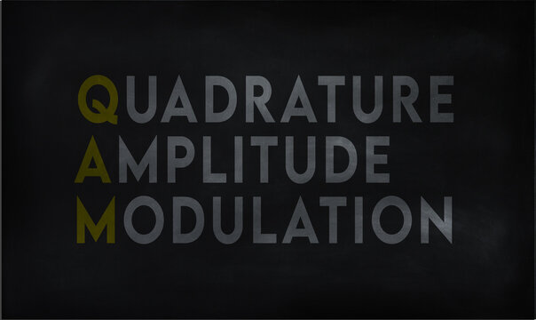 QUADRATURE AMPLITUDE MODULATION (QAM) on chalk board 
