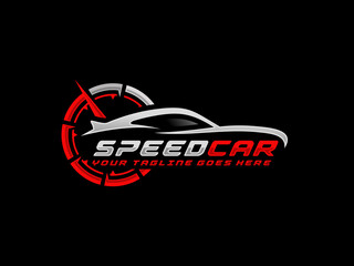 Automotive logo design vector illustration. Car logo vector. Speed racing car logo vector