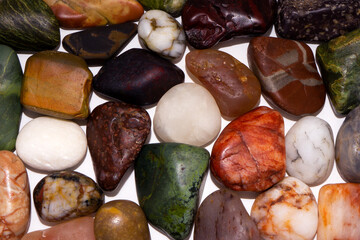 Collection of colorful semiprecious gemstones