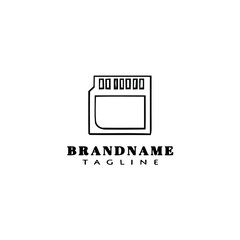 memory card logo cartoon icon template black isolated cute illustration