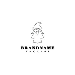 witch cartoon logo icon design black template isolated vector
