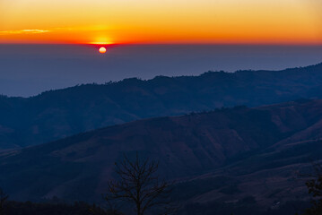 beautiful landscape with mountain on sunrise
