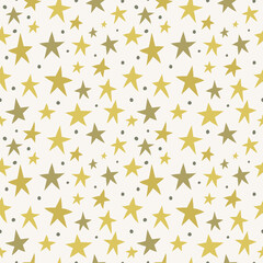 Seamless background with gold stars.