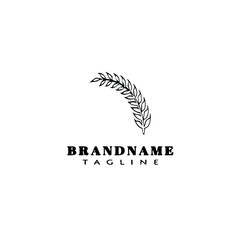 wheat stalk cartoon logo icon template vector illustration