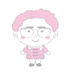 コート姿の男性　シンプルカラー