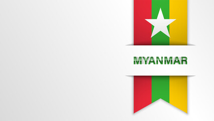 EPS10 Vector Patriotic background with Myanmar flag colors.
