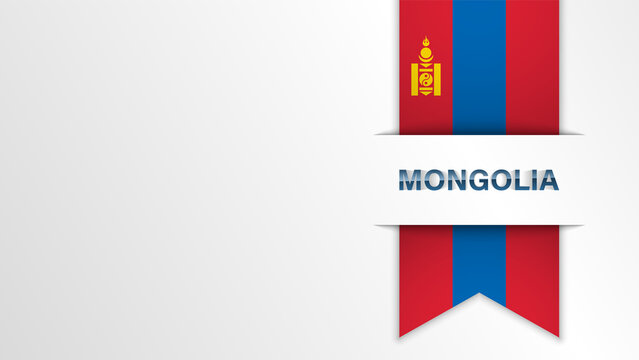 EPS10 Vector Patriotic background with Mongolia flag colors.
