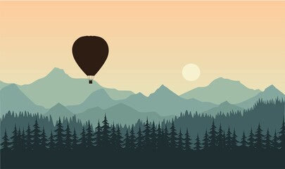 hot air balloon in the mountains © Sergey